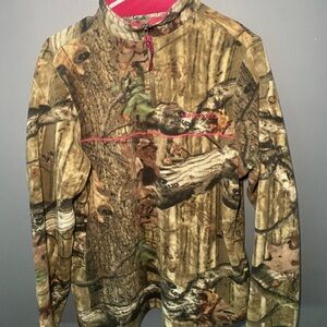 Mossy Oak Camouflage Pullover with Red Accent